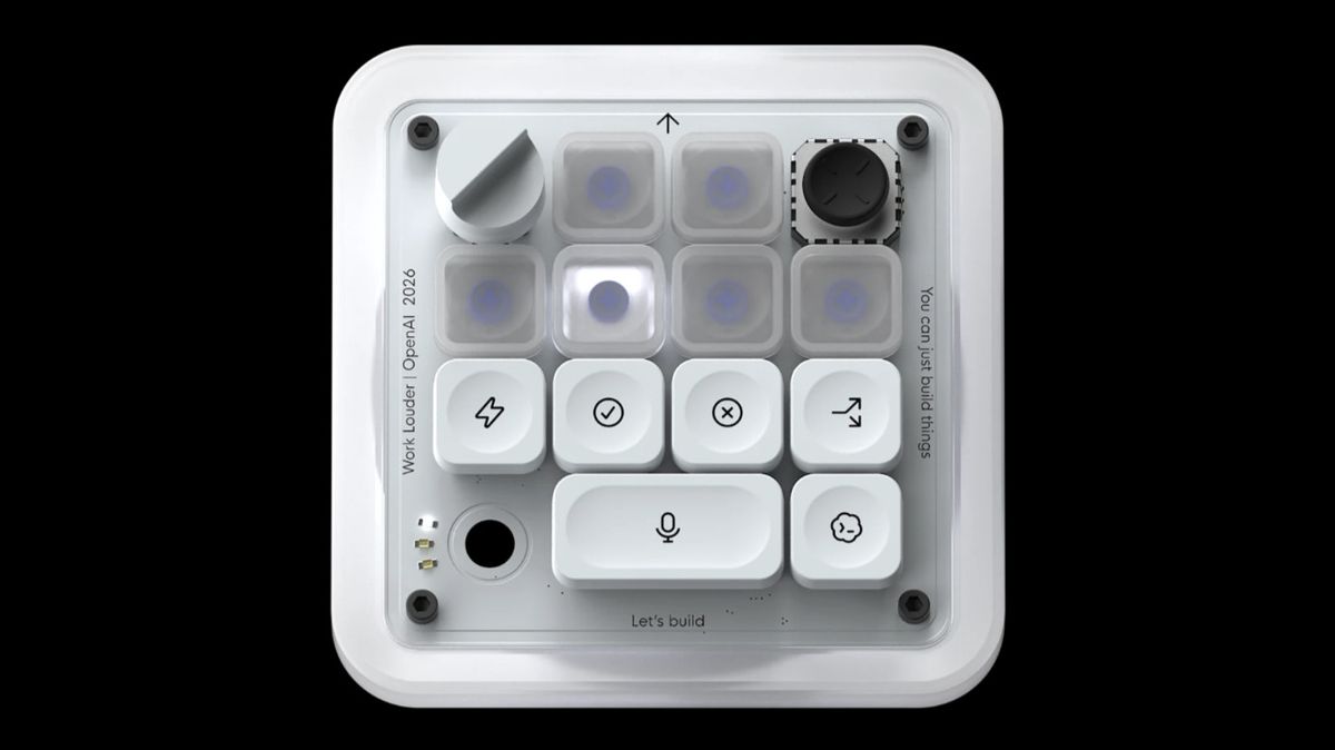 An image of a rectangular board covered in knobs and buttons